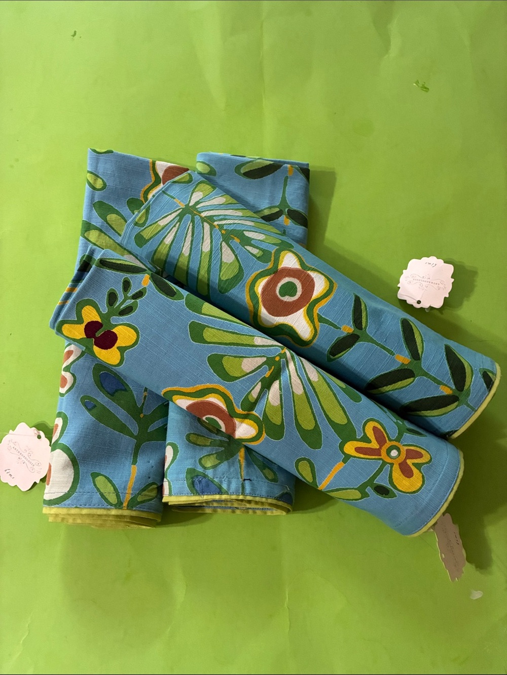 Anthropologie - 100% Cotton , Floral Napkins